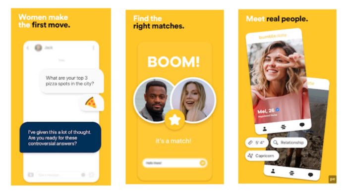 Bumble Dating Friends Android App.