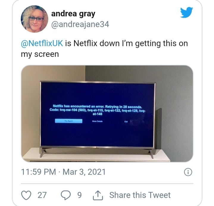 Netflix Crashes across the World.