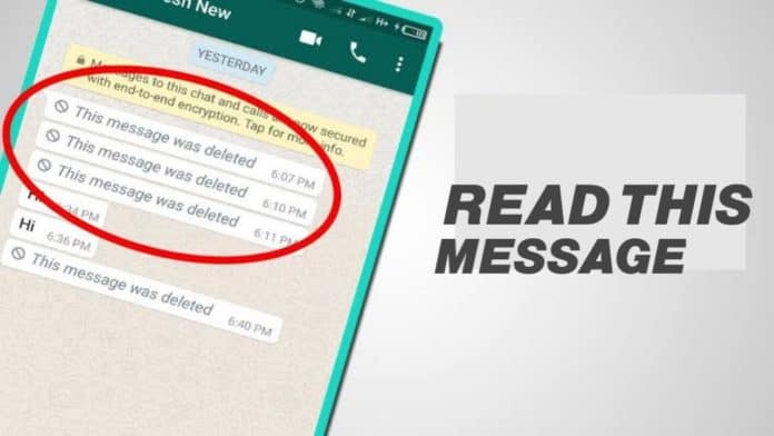 deleted messages on WhatsApp