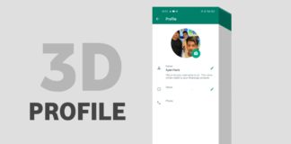 3D profile photo on WhatsApp