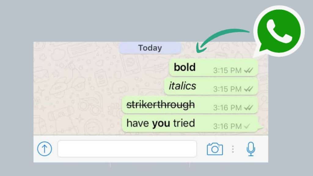 WhatsApp bold letter