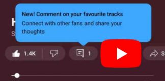 YouTube Music allow Comment