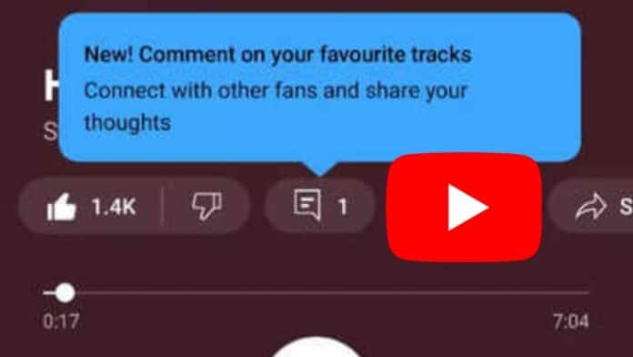 YouTube Music allow Comment