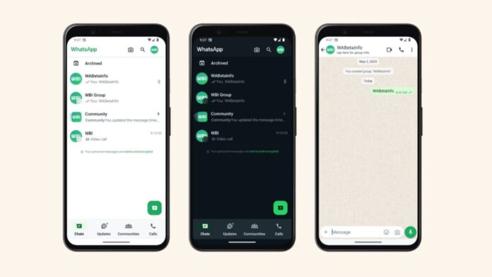 WhatsApp revamped interface